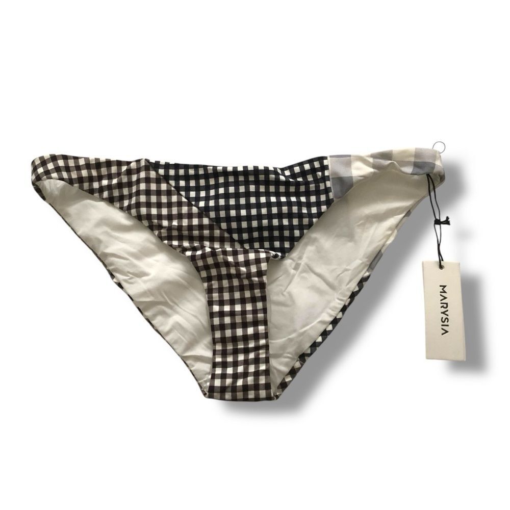 Marysia Swim Suffolk Bikini Bottom Multi Smores Gingham NWT Size XS Summer